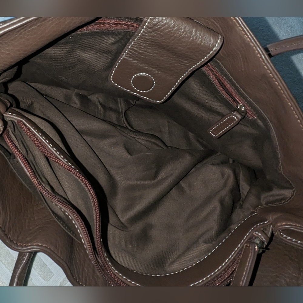 Levenger brown leather handbag. - Picture 10 of 13